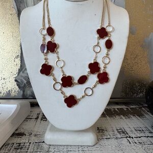 Elegant Red and Gold Necklace